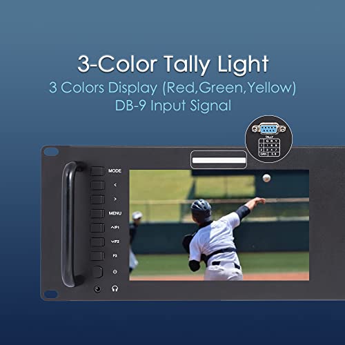 Feelworld D71 Dual 7 Inch 3Ru Broadcast Sdi Rack Mount Monitor Ips 1280X800 Hd Lcd Screen 3G Sdi Hdmi Av Input And Output #TOP5