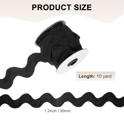 Ruban de bordure souple en polyester noir de 9,1 m de long résistant au lavage pour loisirs - 4