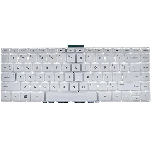 汎用 ノートブックキーボー に適合する For HP Stream 14-ax000 14-ax100 ホワイト 米国英語のレイアウト