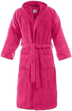 Accappatoio In Spugna Di Cotone 100% Con Cappuccio - Taglia M/L, Celeste, Morbido E Assorbente - Foto 10