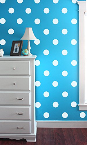 80 adhesivos de vinilo blancos de lunares 4.8 cm para pared miniatura 2