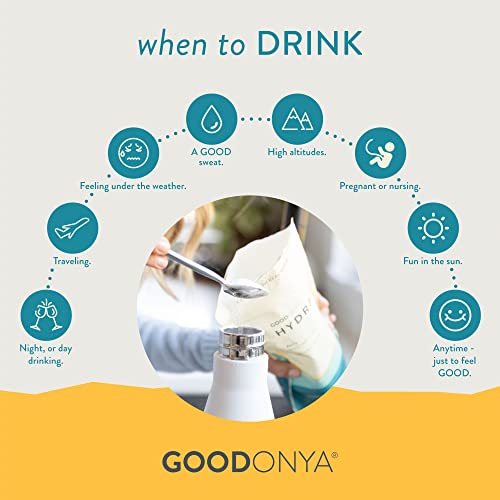 GOODONYA Organic Hydration Electrolyte Powder 6 Servings & Stick Packs 12ct | Lemonade, Plant-Based
