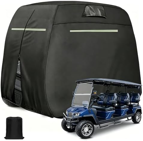 6 Passenger Golf Cart Cover, Heavy Duty Waterproof Golf Cart Cove...