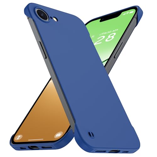 Coque rigide iPhone 17e mat bleu idéale pour recharger sans fil en voyage