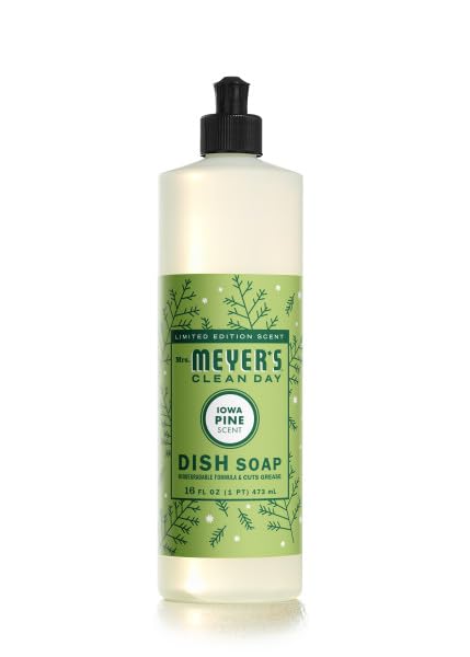 Image of Mrs. MEYER'S CLEAN DAY Dish Soap 4 Pack Variety Pack, Iowa Pine, Peppermint, Snow Drop, Gingerbread, 16 Fl Oz Each, 1 CT