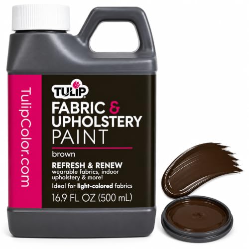 Tulip Fabric & Upholstery Paint, Brown, 16.9 fl. oz. - Permanent Fabric Paint for Furniture, Clothing & Home Decor by TULIP - Used condition - US$17.09