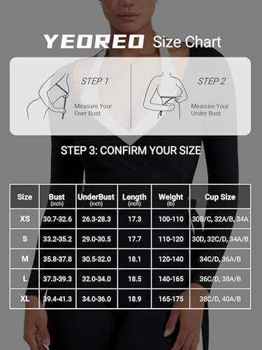 YEOREO Women Pilates Wrap Top Long Sleeve Tie Ballet Workout Yoga Shirt Michelie Y2K V Neck Cropped Tops, Black, Small — view 6