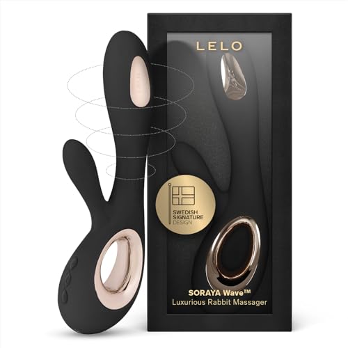 LELO Soraya Wave Luxurious Rabbit Vibrator Sex Toy Vibrators for Women with Unique WaveMotion Technology Thrusting Vibrator for a Full Body Pleasure Experience Black