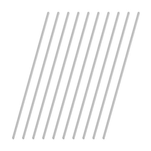 3mm x 200mm 304 Stainless Steel Round Rod, Metal Solid Shaft Rods Lathe Bar Stock for DIY Crafts Model Car Helicopter Airplane 10pcs