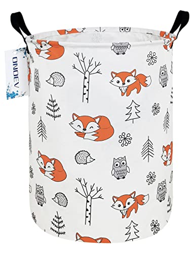 Image of ONOEV Round waterproof laundry basket,foldable storage basket,laundry Hampers with handle,gift basket,suitable for children's room and toy storage (Fox)