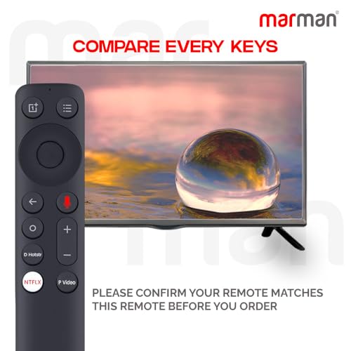 Image of marman Compatible with Oneplus TV Voice Remote Control Original Y, Y1s Pro Series Suitable for 4K FHD UHD QLED Smart Android Television with Google Assistant - Pairing Must!