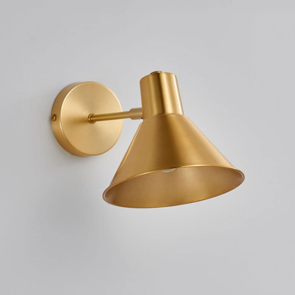Mosiężna lampa ścienna do sypialni oświetlenie wewnętrzne lampka do czytania nowoczesna miedziana oprawa ścienna E27 zagłówek lampy do salonu, sypialni, gabinetu, przedpokoju