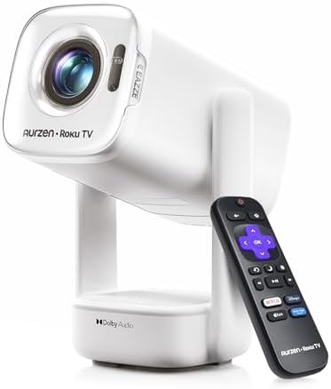 Aurzen Roku TV D1R air USB-C Powered Smart Portable Outdoor Proje...