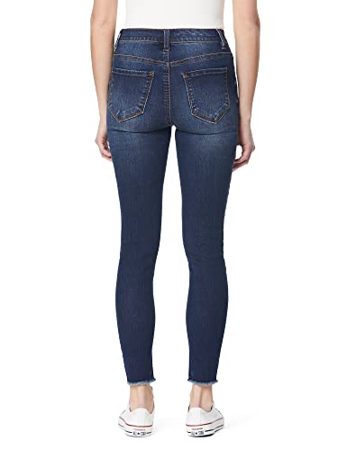 Kensie Jeans High-Rise Exposed Button Fray Hem 28-Inch Inseam, Odenna Wash, 2 #TOP2