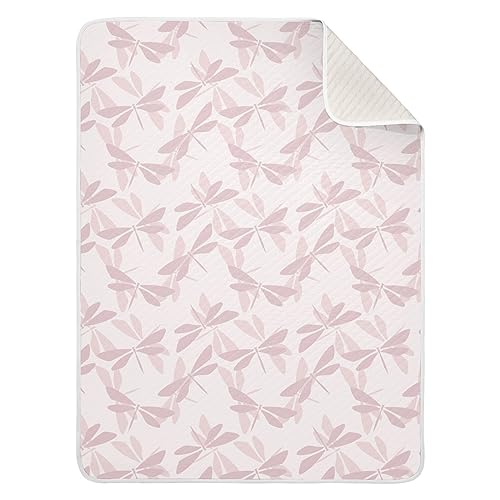 Image of Swaddle Blanket for Pink and Purple Dragonfly Baby Receiving Blanket Muslin Baby Swaddles Soft Cotton Breathable Nursery Blankets for Unisex Boys and Girls 30x40 Inch