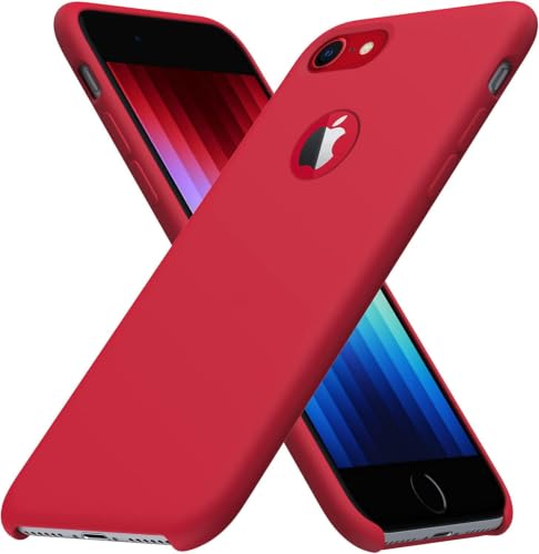 Image of VONZEE Liquid Silicone Case Compatible with iPhone 7 (4.7 inch), Soft Shockproof Slim Protective Back Cover, Full Body & Camera Protection, Microfiber Lining, Anti-Yellow Durable Phone Case, Red