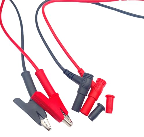 Image of 4pcs /2set 4mm Multimeter Alligator Clips Leads,L Type Banana Male Plug to Alligator Clip Pure Copper Test Cable Multimeter Testing Probe 1m (2PCS Black + 2PCS Red)
