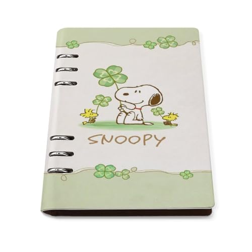 スヌーピー ルーズリーフ 手帳 システム手帳 6穴 リング ノート ビジネス手帳 A5 バインダーノート メモ帳 手帳カバー はがせる オフィス用品 文房具 ギフト高級 防水 PU革製
