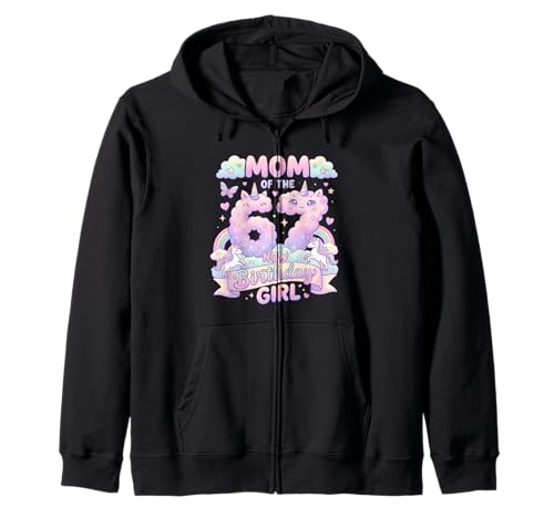 Mom 67 Meme Birthday 7 Years Old Watercolor Pastel Rainbow Zip Hoodie