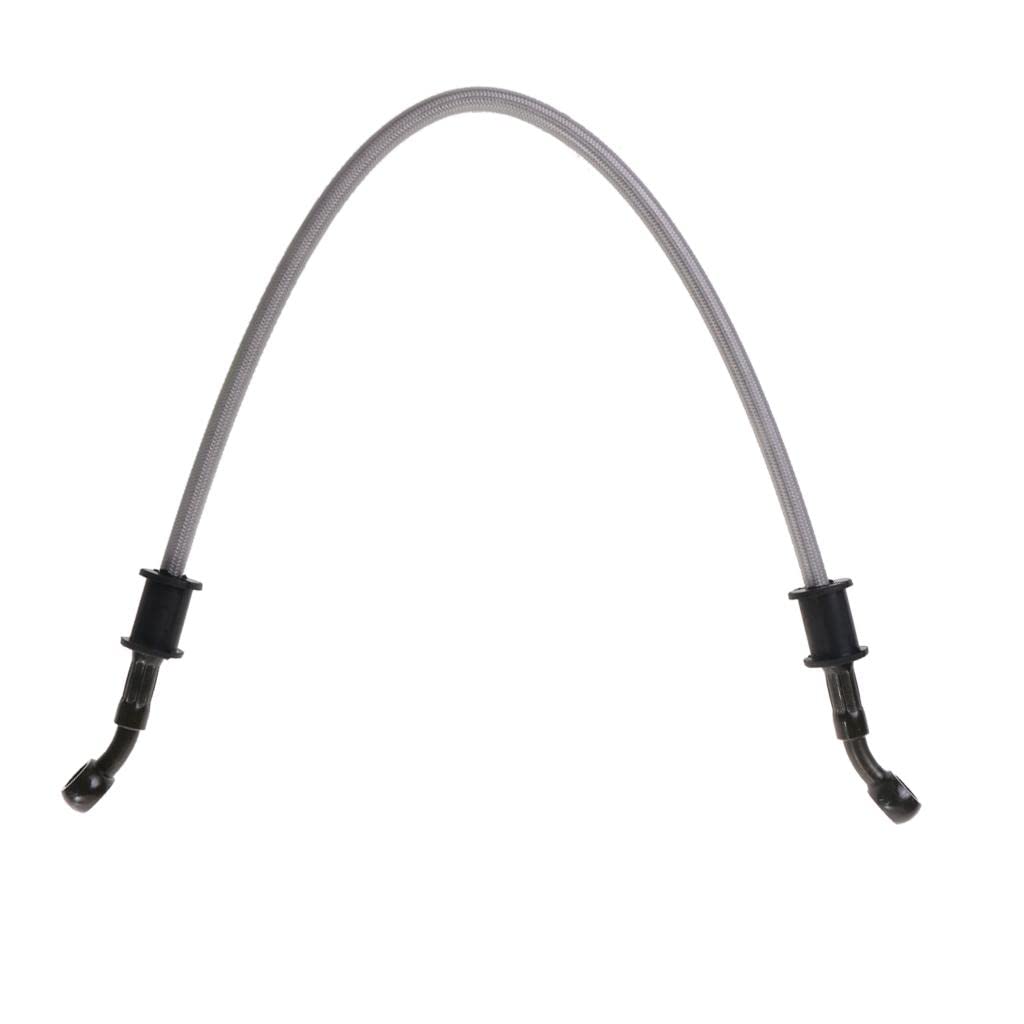 UJEAVETTE Motorcycle Braided Steel Brake Clutch Oil Hose Line Pipe Tube 50cm Silver-image-4