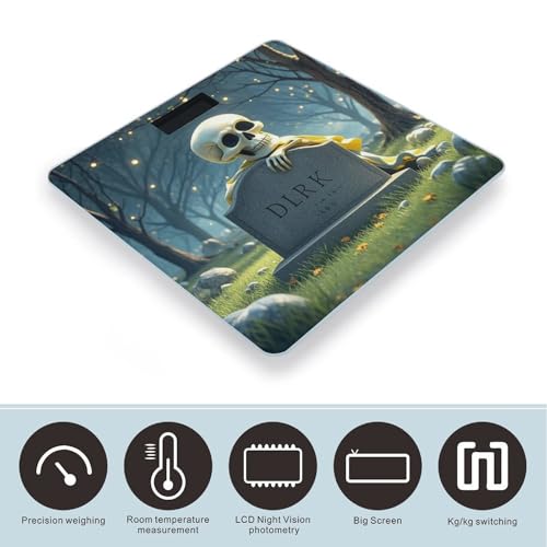 Báscula digital de baño Tombstone Skeleton con pantalla LCD miniatura 3