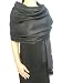Opulent Luxury Pashmina Cashmere Scarf Shawl Wrap Soft Black 80" x 30"