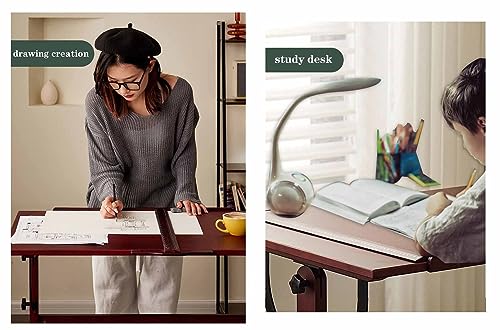 Regulowany składany zestaw stołów kreślarskich – drewniane biurko do rysowania w stylu vintage z regulacją wysokości zawiera stołek kreślarski i krzesło artystyczne do domowego biura pracy kreatywnej