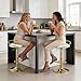 MRITWAII Bar Stools Set of 2, Adjustable Swivel Counter Height Barstools with Upholstered Seat, PU Leather Counter Stools for Bar, Kitchen Island, Dining Room, Gold