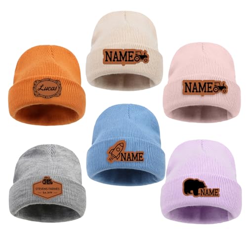 Custom Baby Beanies for Boys Girls, Personalized Winter Hats Caps