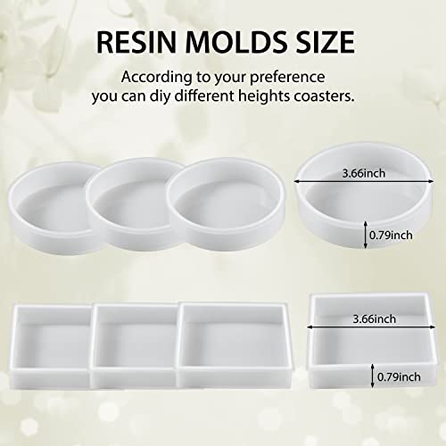 Piececircle PIECECIRCLE6007 8Pcs Resin Coaster Molds Set thumb #1