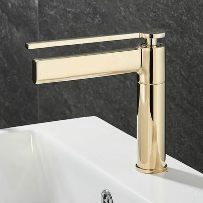 Mitigeur lavabo eau chaude et froide or brossé pour une routine matinale zen