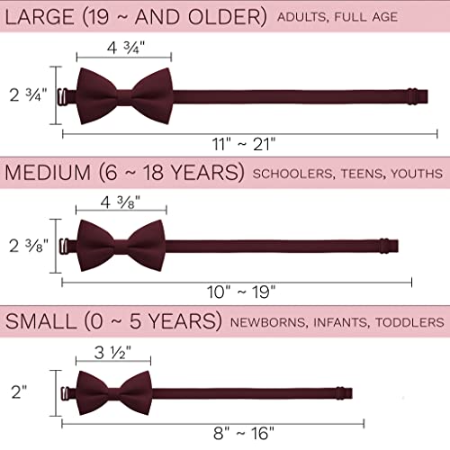 Image of Bow Tie House Mens Bowties Pre-tied Shape Clip on Bowtie Solid Men Formal Wear for kids, baby boys, toddler any age bow ties