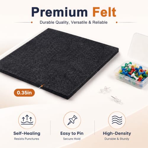Image of Climberty Felt Bulletin Board, 6-Piece Pinboard Set, Mixed Colors