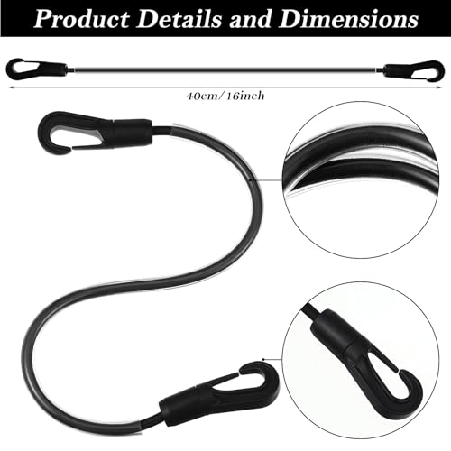 Image of 4 Pcs Horse Blanket Straps Adjustable Elastic Tail Strap with Double Ended Clips Stretchy Horse Blanket Leg Straps Replacement Elastic Legs Strap,16 inch