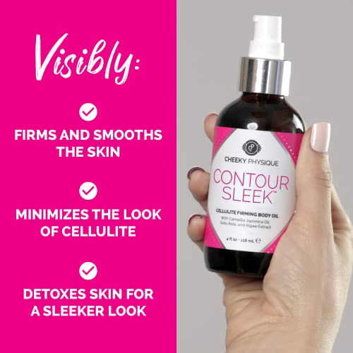 Contour Sleek Cellulite Smoothing Oil - Intensive Anti Cellulite Skin Tightening & Firming Body Oil With Gotu Kola - Natural Detox Oil For Cupping Massage Or Lymphatic Drainage Treatment #TOP4