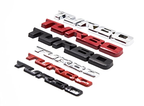Lightkorea 2Pcs Small And Big Metal Turbo Emblem Side Fender Trunk Emblem Vehicle Car Motorcycle Badge Decals (Chrome Silver) #TOP5