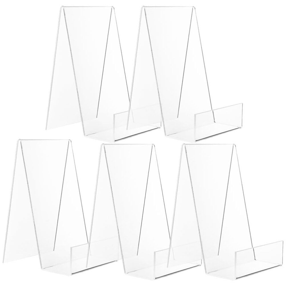 Tofficu Soporte Para Libros De Acrílico De 5 Piezas Soporte Para Libros De Cocina Con Repisa Transparente Soporte De Música Portátil Para Exhibición De Libros Mostrador De Cocina Soporte
