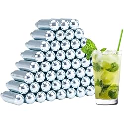 Asfolia CO2 Cartridges,8g CO2 Cylinders Soda Chargers for Sparkling Water Maker, Seltzer Water Chargers, Seltzer Soda Chargers, 50pcs 8g CO2 Cylinders for Portable Carbonated Water Maker