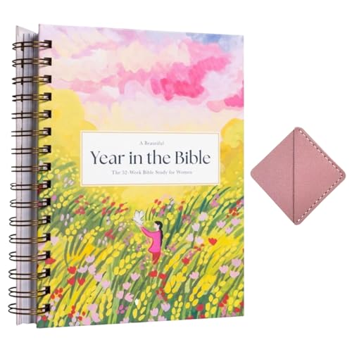 Bible Study Journal A Beautiful Year In The Bible For Women Female 52 Weeks Bible Study Book With Leather Diamond Bookmark Bible In A Year Study Guide