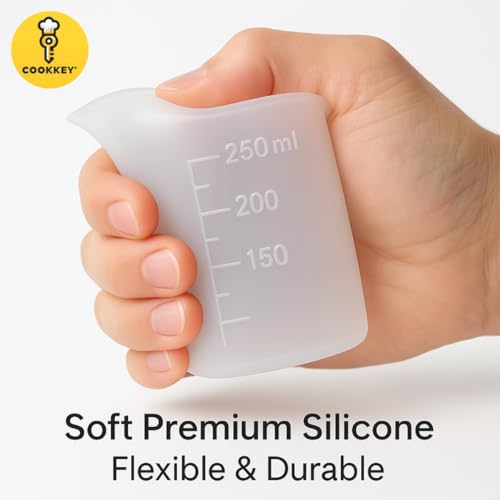Set de 4 vasos medidores de silicona para resina 600ml, 350ml, 250ml miniatura 2