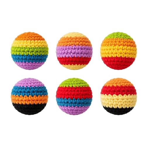 Balles de jonglage tricotées colorées pour initiation et jeu de foot outdoor