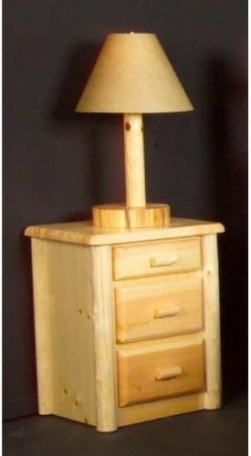 Northwoods 3 Drawer Log Nightstand (Clear)