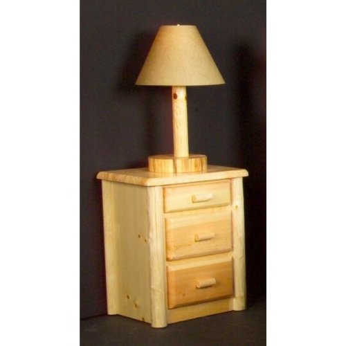 Northwoods 3 Drawer Log Nightstand (Clear)