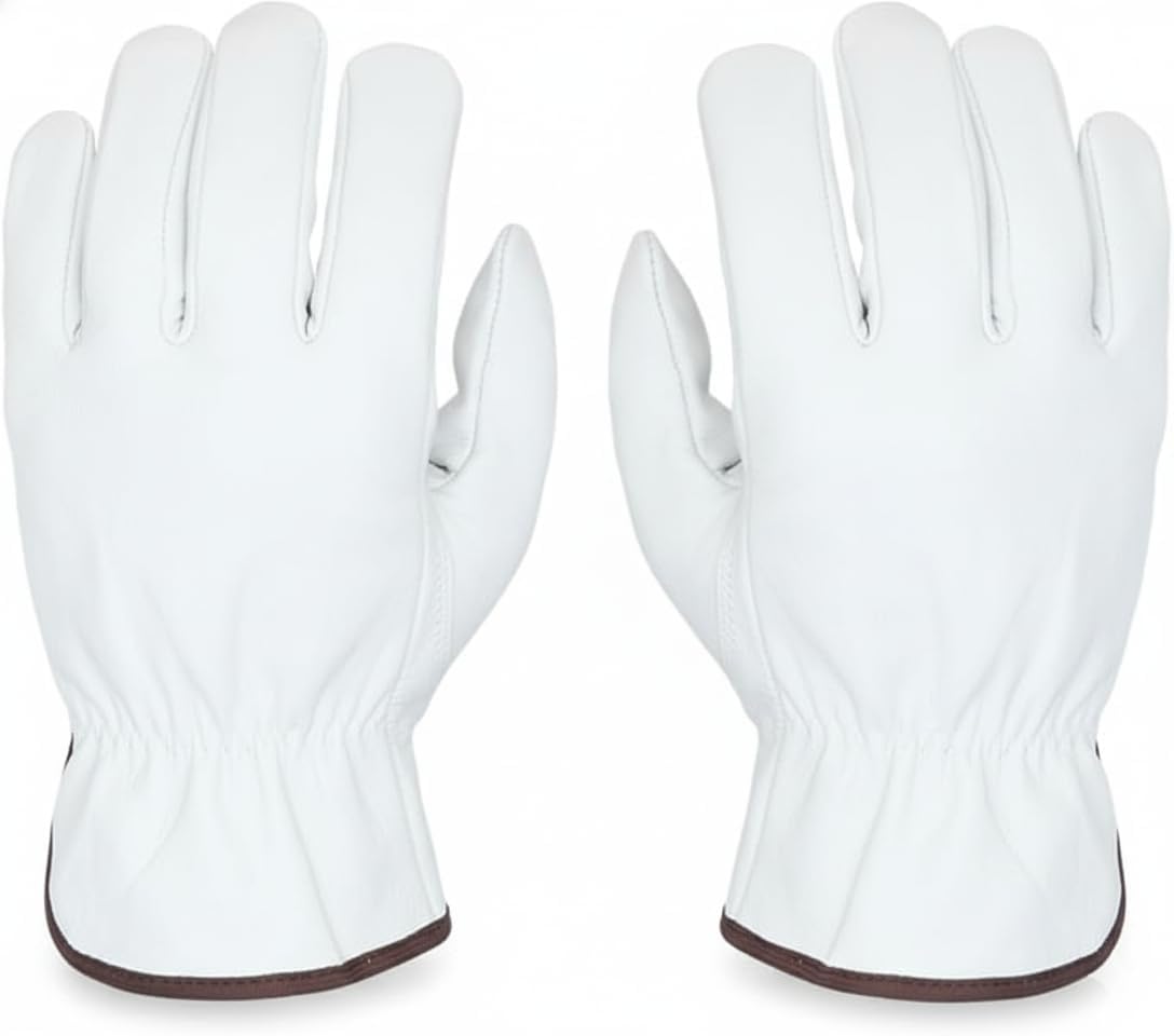 GUS 12 Pair Men's Goatskin Work Gloves, A Grade Durable Leather Work Gloves, Guantes de Trabajo Para Hombre - Image 4