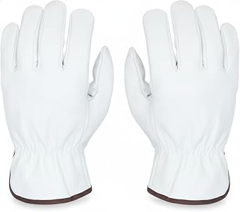 GUS 12 Pair Men's Goatskin Work Gloves, A Grade Durable Leather Work Gloves, Guantes de Trabajo Para Hombre