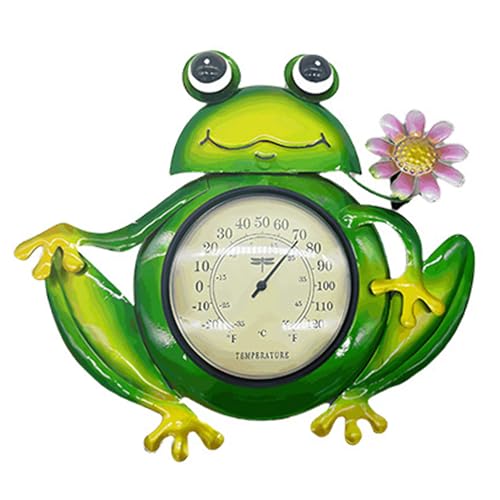 Thermomètre extérieur mural grand écran thermomètre de jardin en métal grenouille