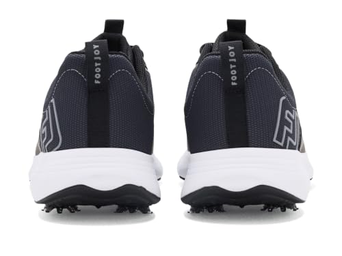 FootJoy Men's Qualifier Golf Shoe, Black/White/Steel Gray, 10.5 Wide by FootJoy - Used condition - Image 6