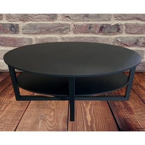 DEENZ Oval Shaped Coffee Table with Undershelf Cover