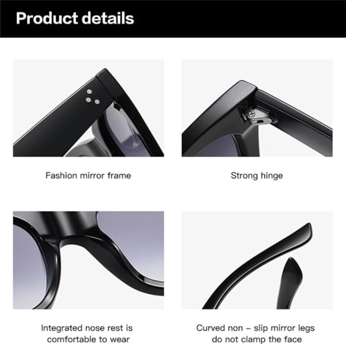 Retro Cat Eye Sunglasses Women Rivets Decoration Shades UV400 Men Gradient Sun Glasses4