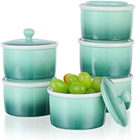 120ml Porcelain Ramekins, Candiicap Souffle Dishes Bowls for Baking, Pudding, Creme Brulee, Custard Cups, Serving Dip, Oven, Microwave and Dishwasher Safe (120ml,Navy Blue)